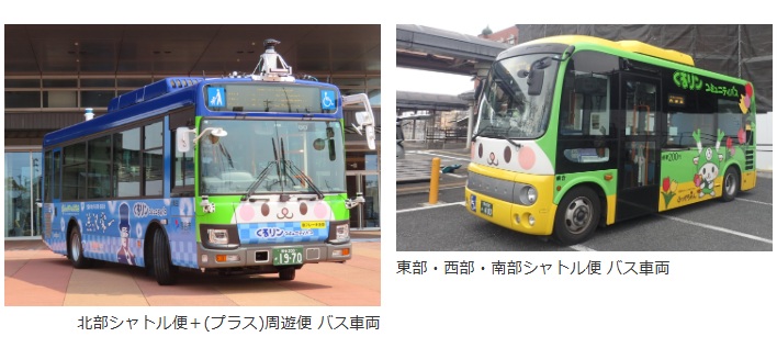 深谷市コミュニティバスくるリンの北部シャトル便と東部・西部・南部シャトル便の車両
