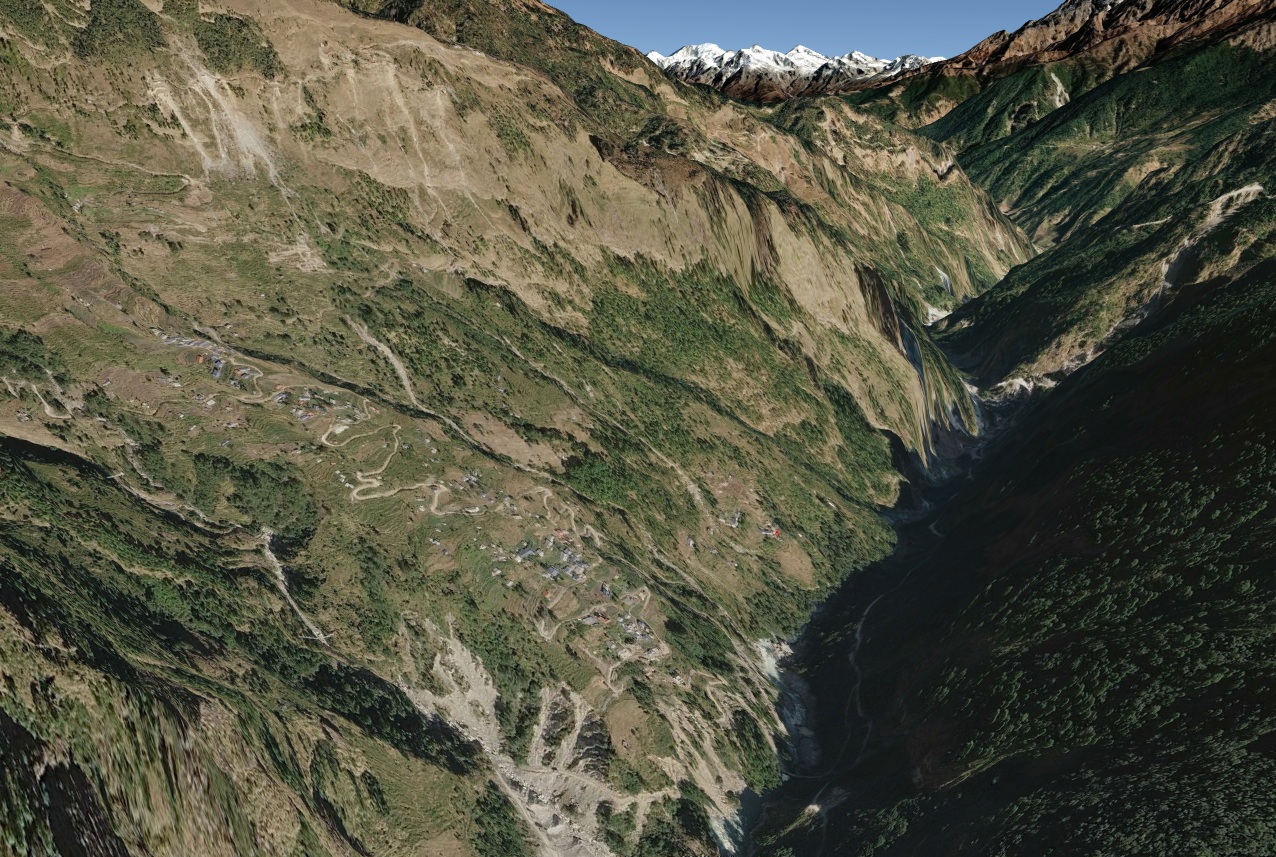 ハクベシ周辺のGoogle Earth 3D画像