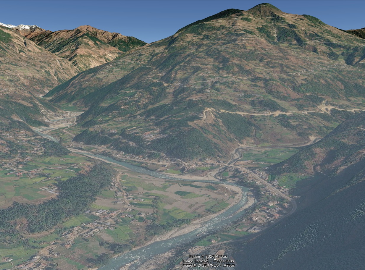 ベトラワティ・バザールのGoogle Earth 3D画像