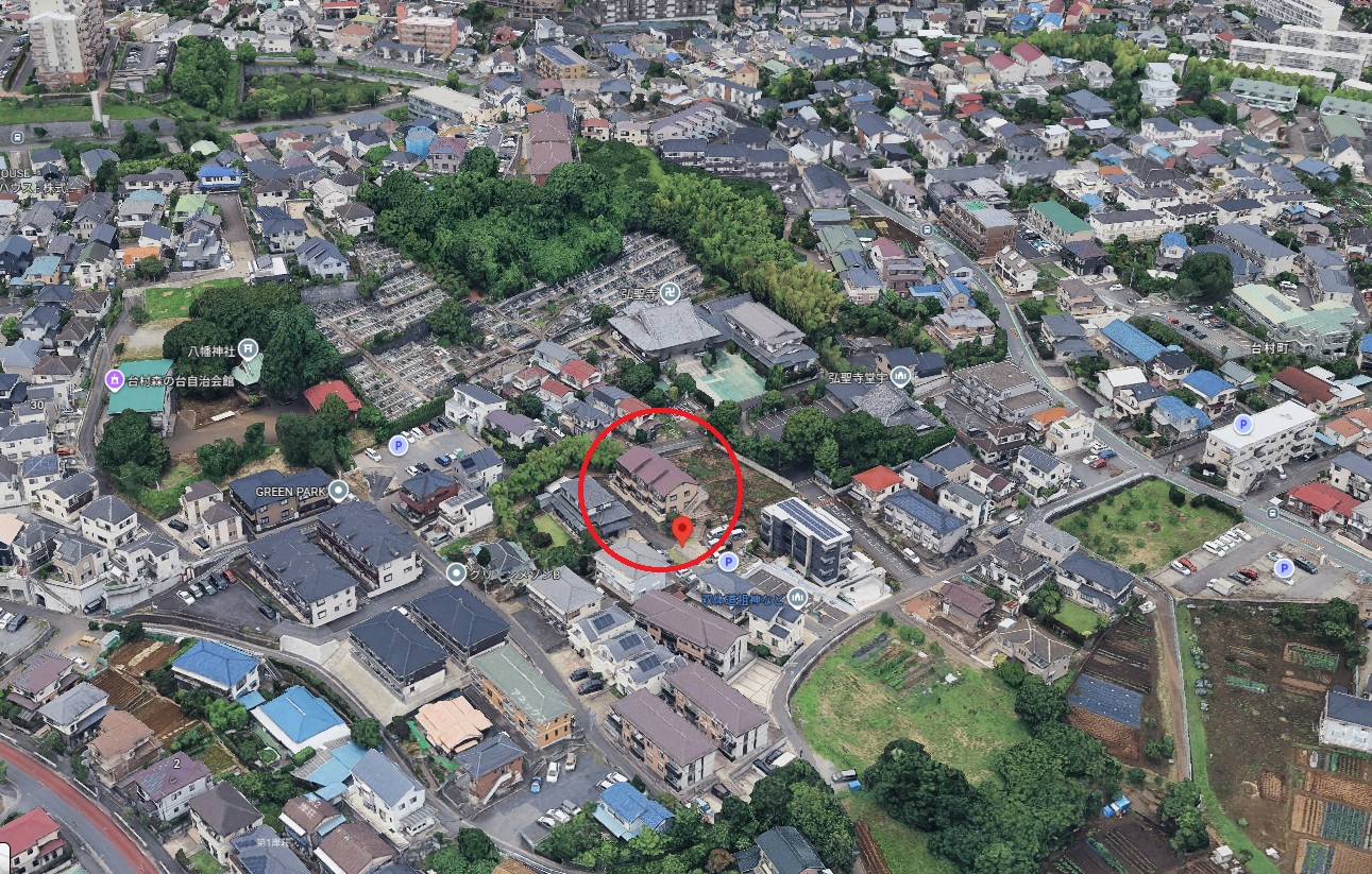 横浜市緑区台村町のオオトカゲ脱走現場周辺をGoogleマップ3Dで確認
